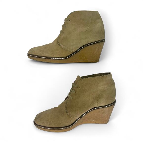 J.Crew Women's MacAlister Bootie 7 Tan Suede Leather Chukka Lace Up Ankle Boots - Picture 7 of 8